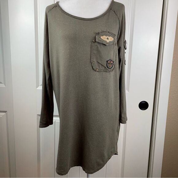 Zara military style hi-lo dress (0361) - Picture 1 of 11